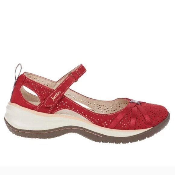 Jambu "Rally" Nubuck Mary Janes Red Size 11 - Picture 1 of 14